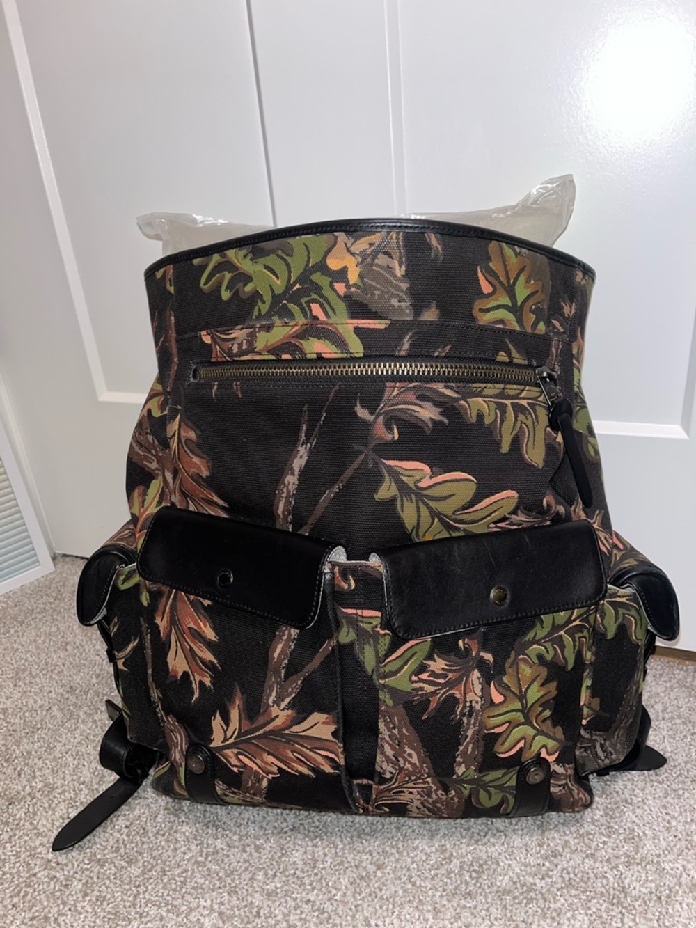 Coach 1941 Scout Backpack Oak Leaf Print On Cavas With Leather Detail - Picture 6 of 16